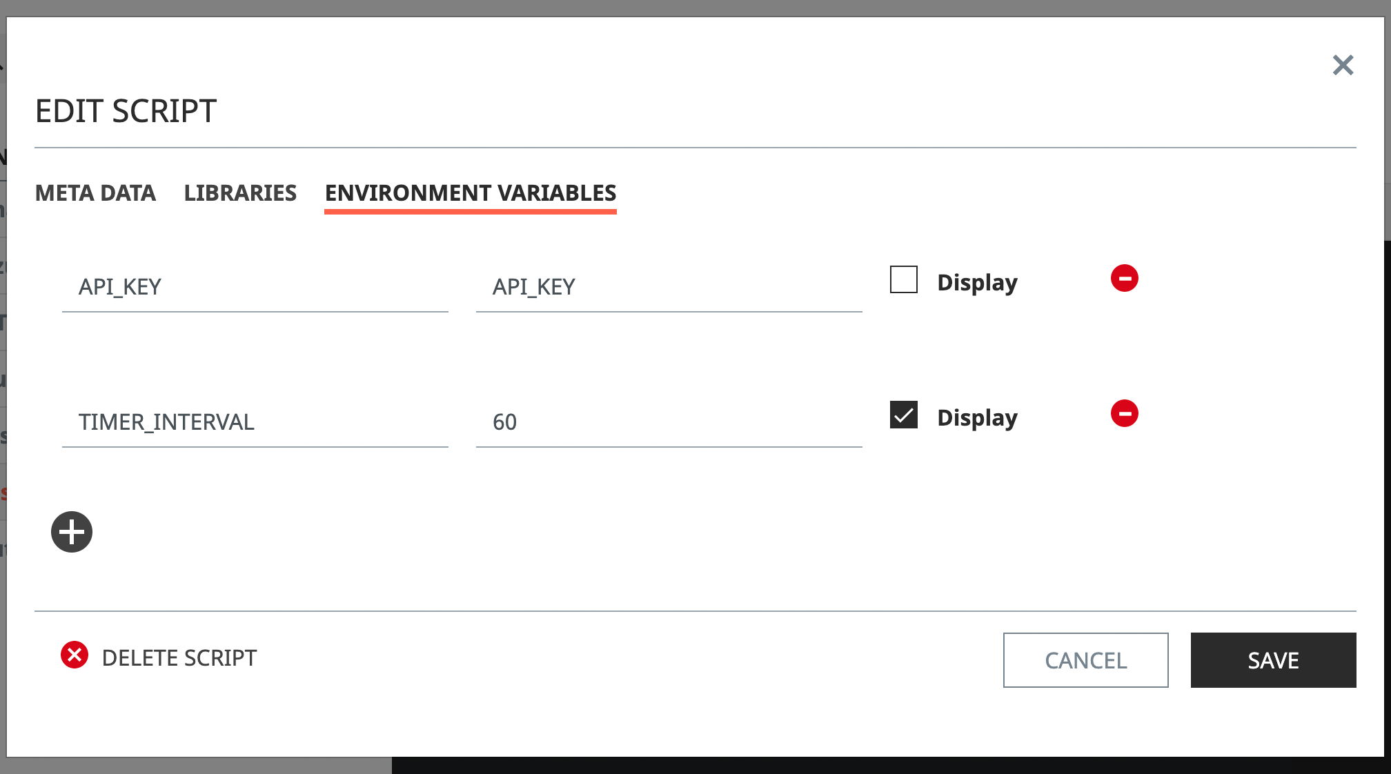 Select the setting tab and select the environment variable in the displayed modal window. You can see that you are entering Environment Variables.